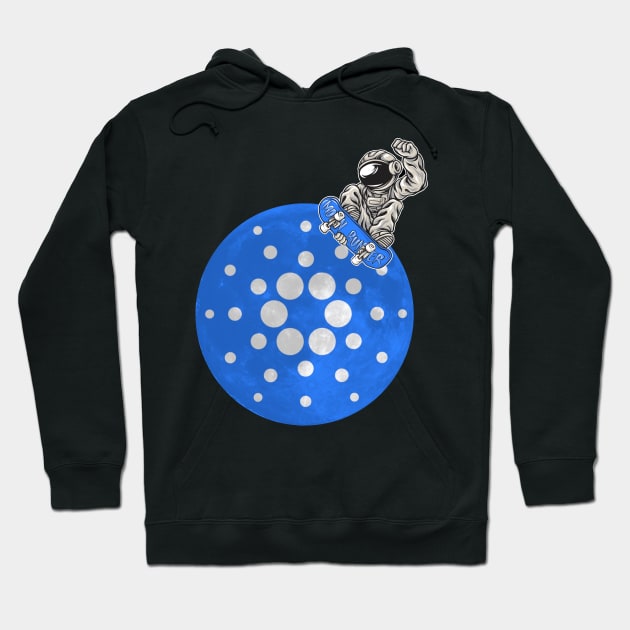 Cardano to the Moon ADA Crypto Astronaut Cardano Hoodie by PH-Design